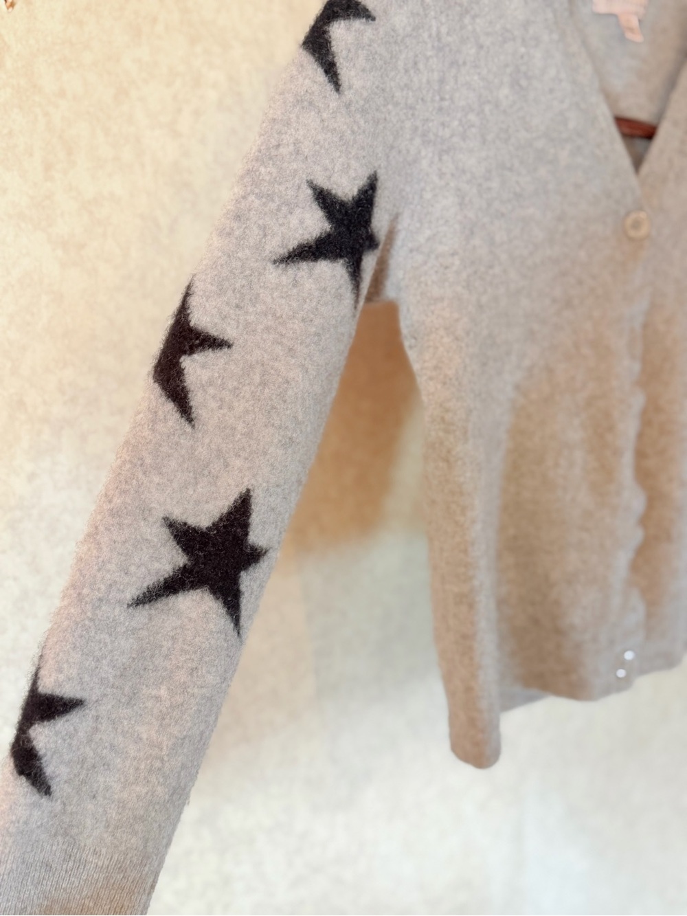 Philosophy 100% Cashmere Star Cardigan Kids Size M Gray - Picture 4 of 8